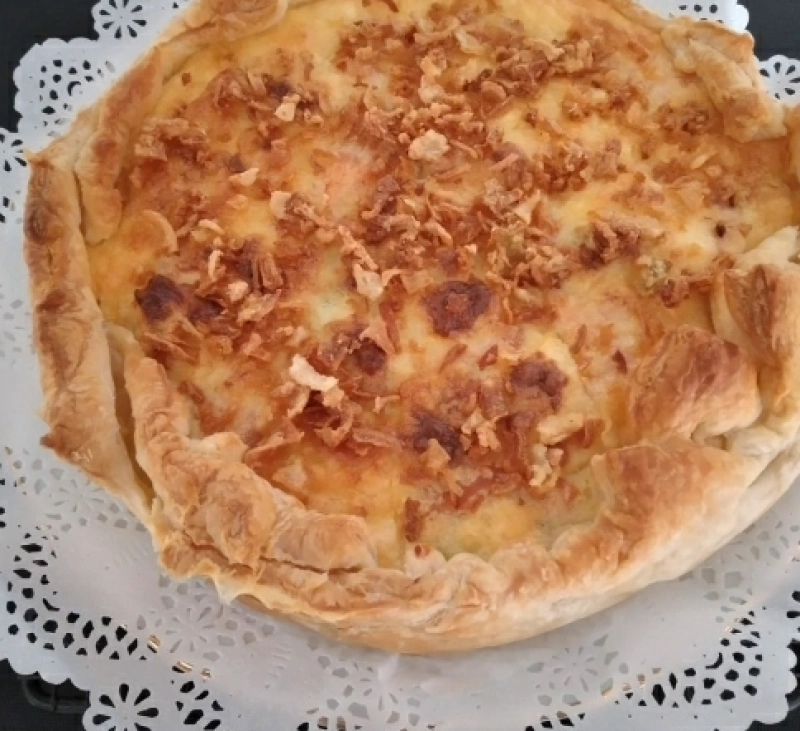 QUICHE DE PUERROS Y QUESOS